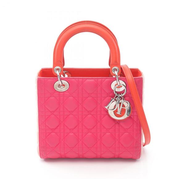 Dior Lady Dior Pink Leather handbag - Picture 1 of 10